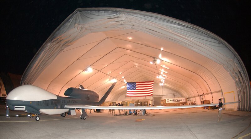 U.S. Air Force drone in hangar
