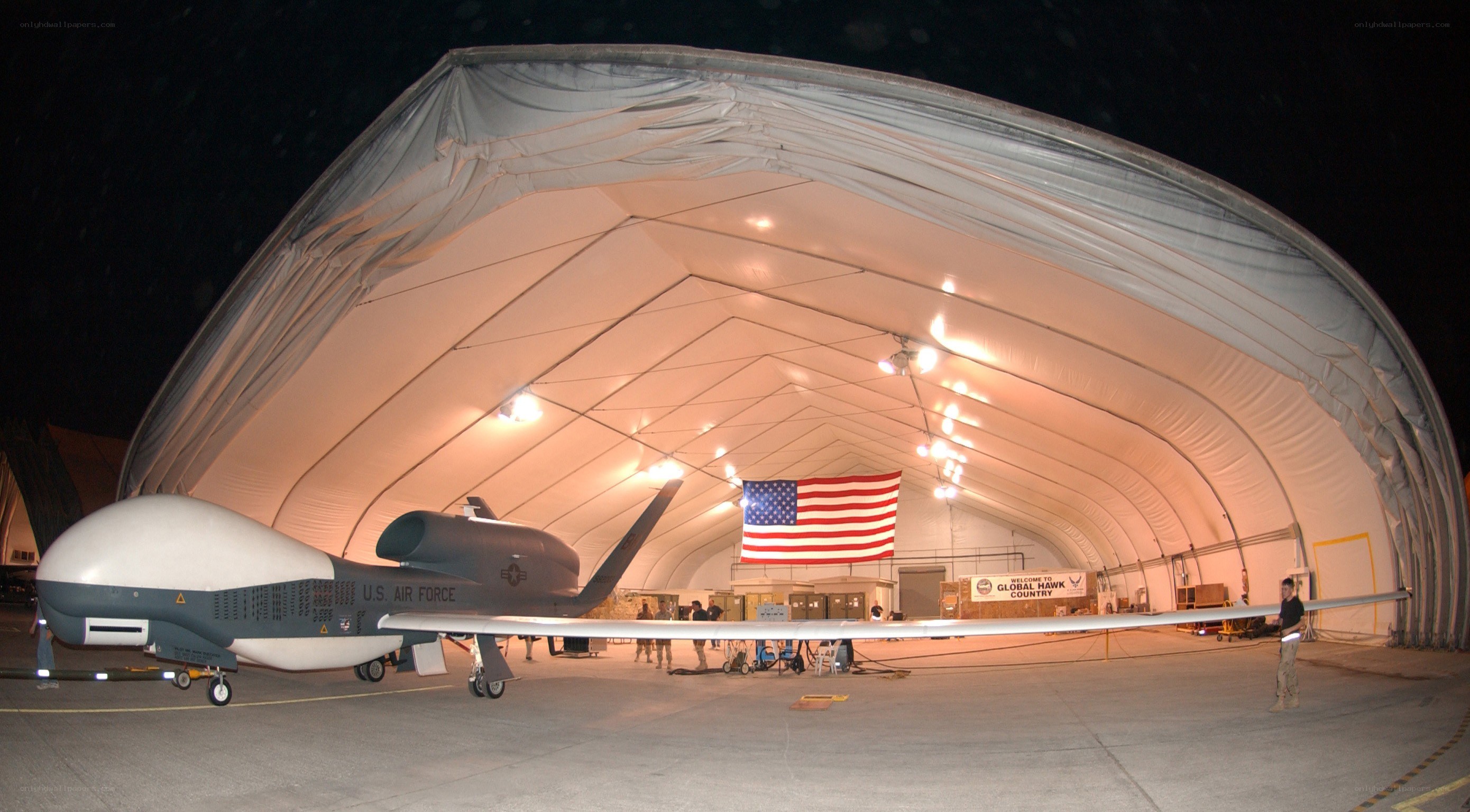 U.S. Air Force drone in hangar