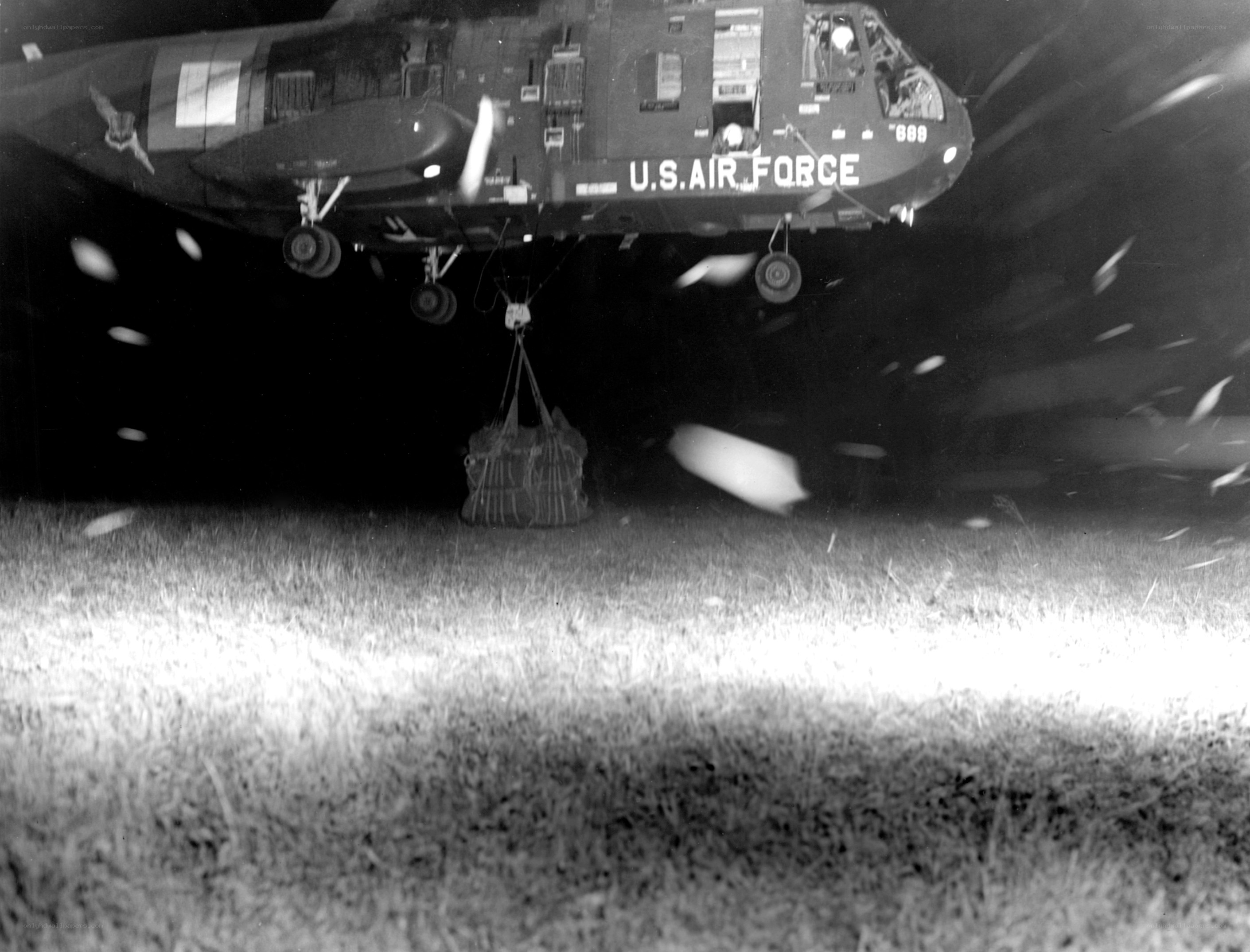 U.S. Air Force helicopter at night