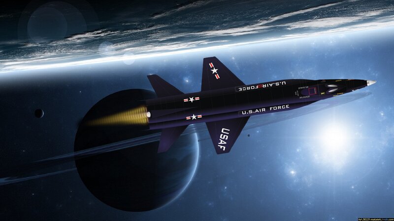 U.S. Air Force Jet — Blue, Dramatic, Digital Art