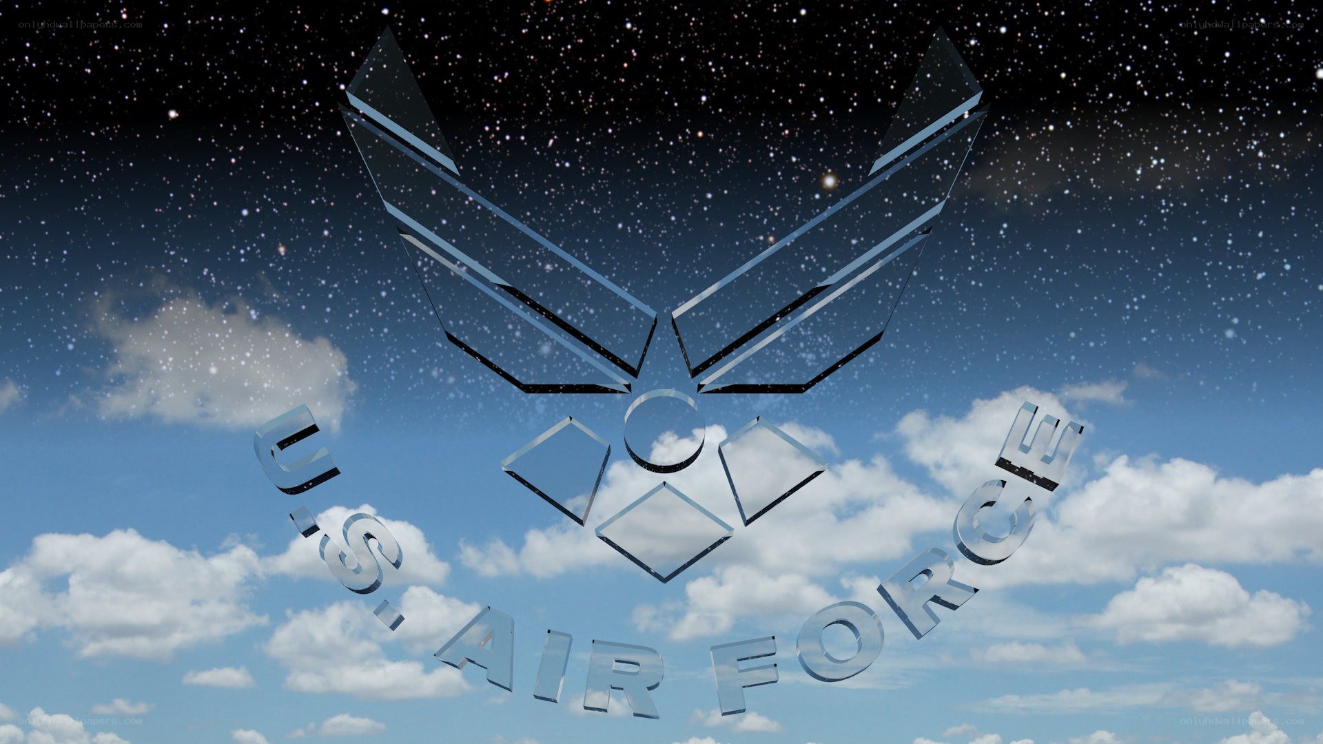 U.S. Air Force logo in space