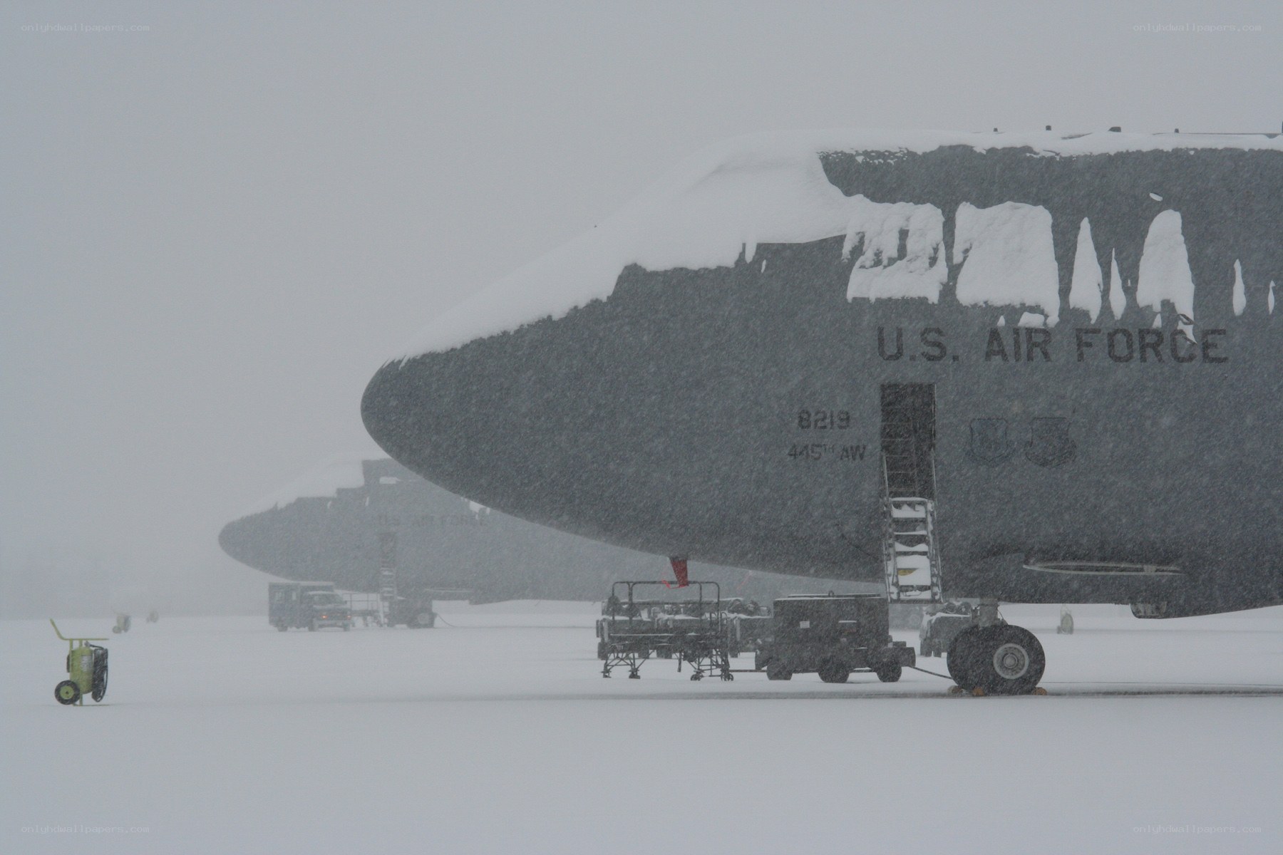 U.S. Air Force planes in snow