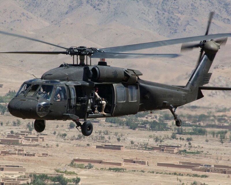 U.S. Army helicopter in flight
