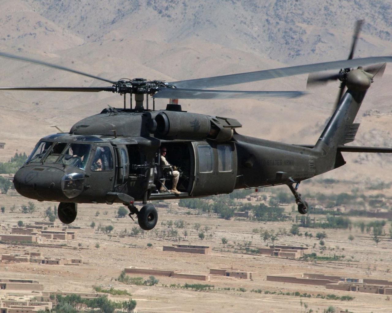 U.S. Army helicopter in flight