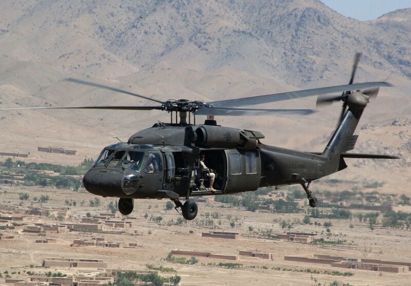 U.S. Army helicopter in flight