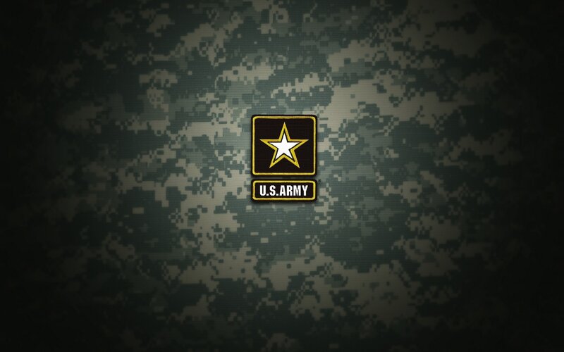 U.S. Army logo on camouflage