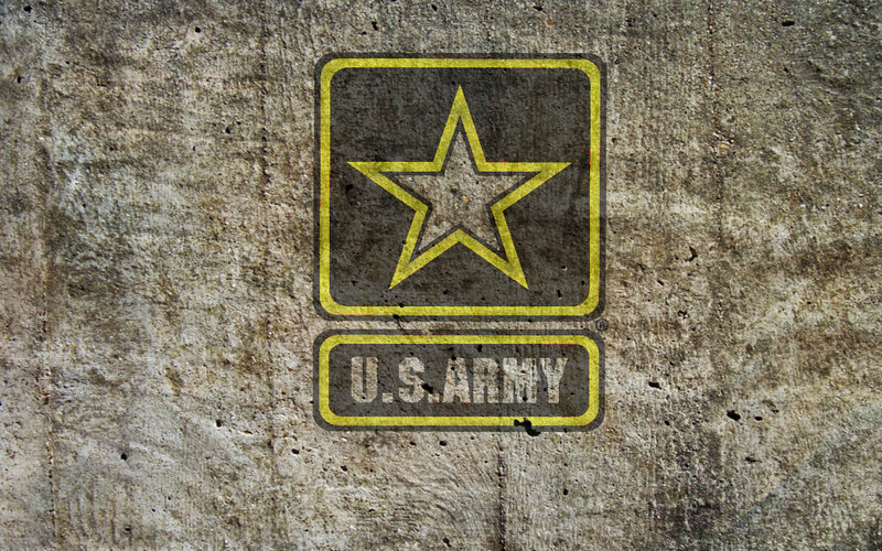 U.S. Army logo on concrete