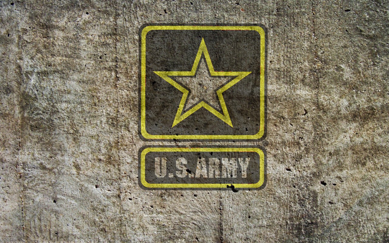 U.S. Army logo on concrete