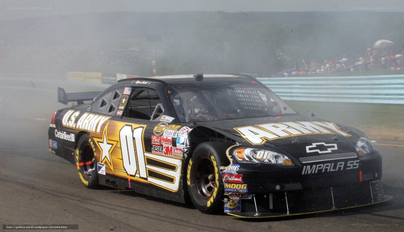 U.S. Army race car on track