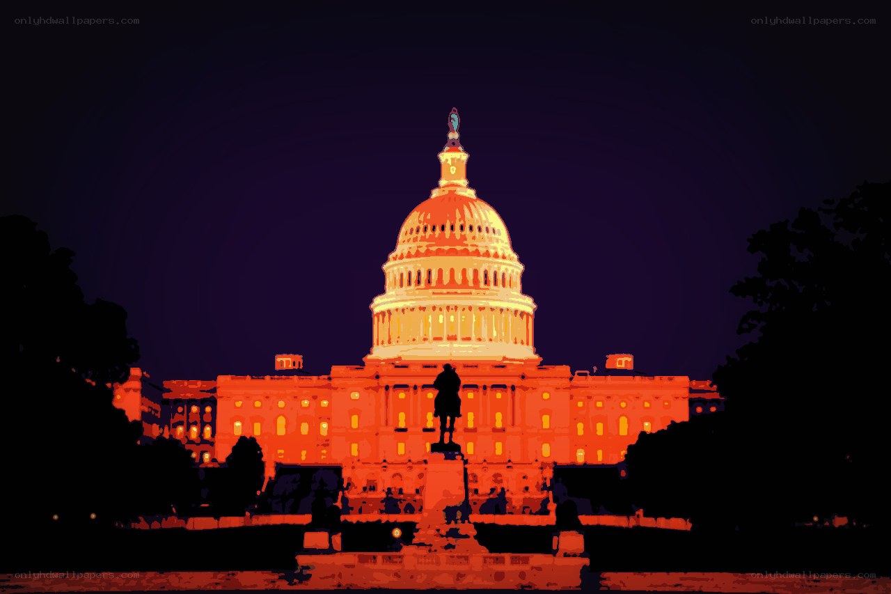 U.S. Capitol at night