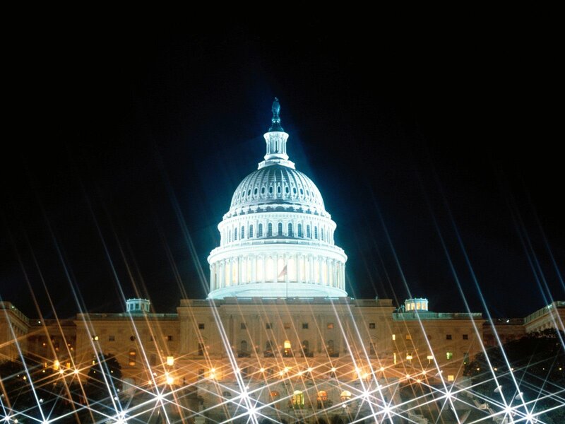 U.S. Capitol at night