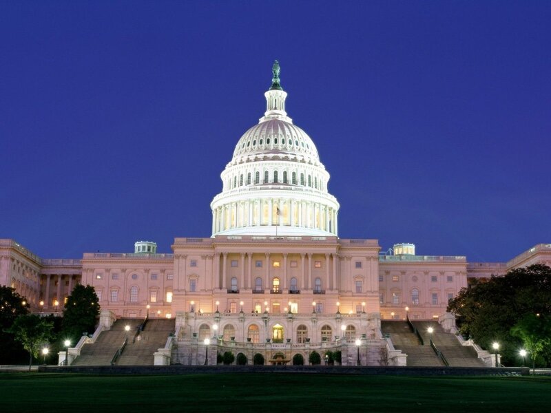 U.S. Capitol Building at night