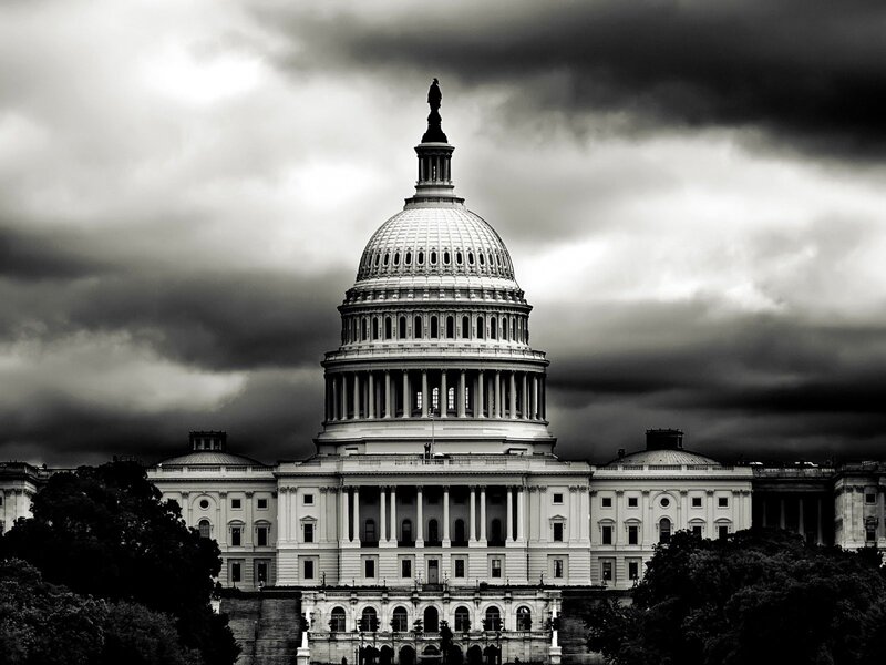 U.S. Capitol Building — Black, Dramatic, Photograph