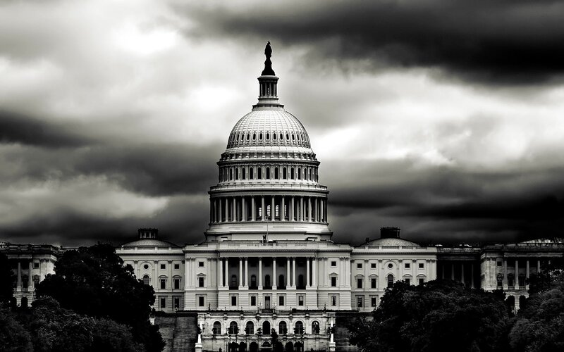 U.S. Capitol Building — Black, Dramatic