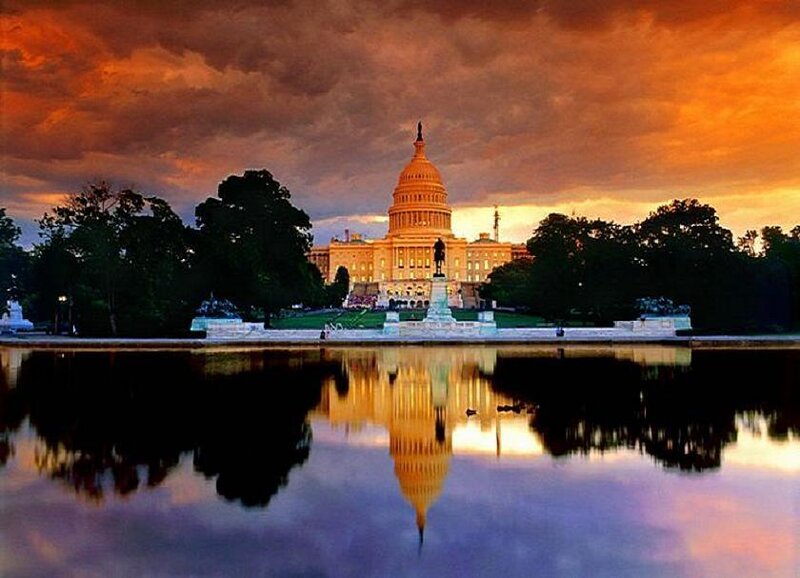 U.S. Capitol Building — Orange, Dramatic