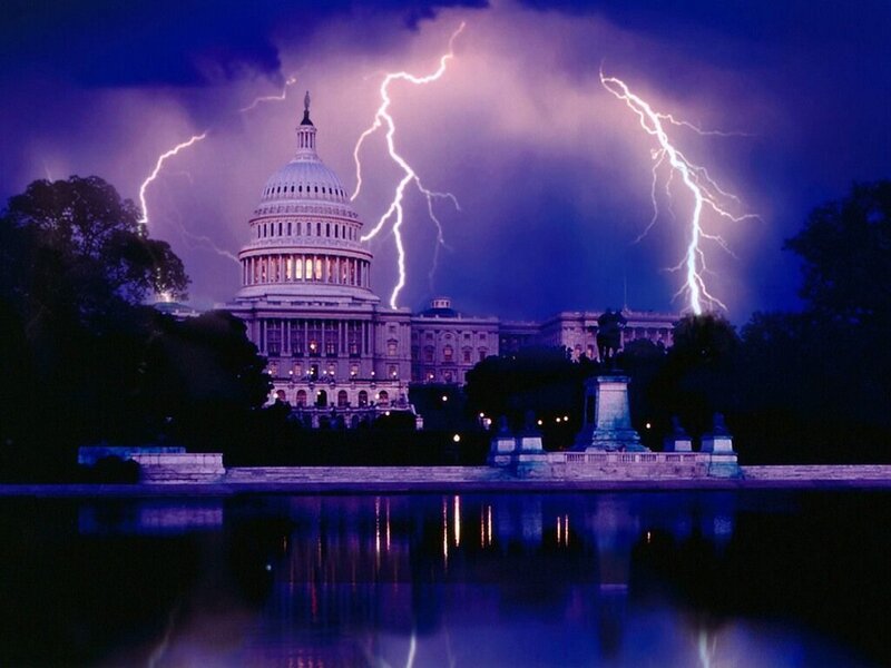 U.S. Capitol Building — Purple, Dramatic, Night, Photograph