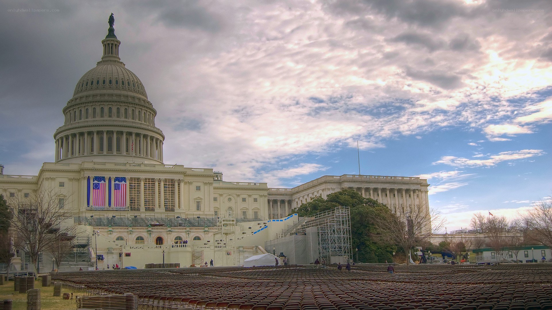 U.S. Capitol with chairs