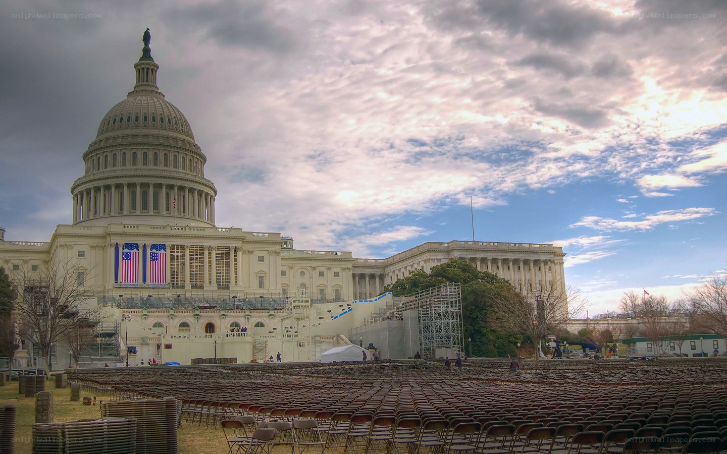 U.S. Capitol with chairs
