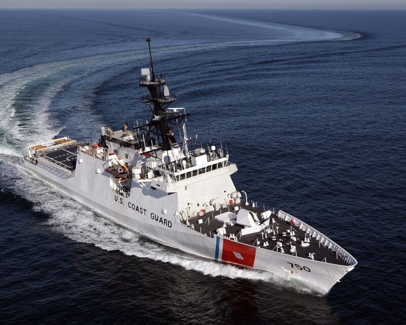 U.S. Coast Guard cutter at sea