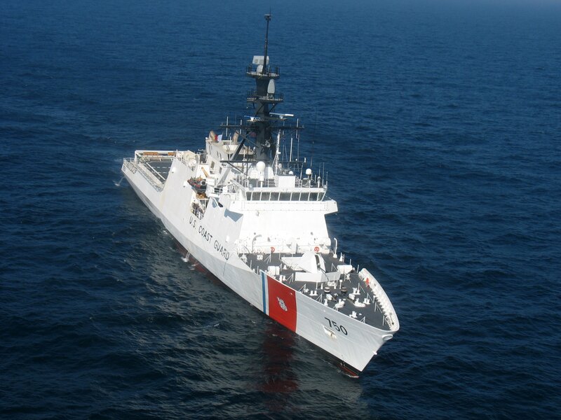 U.S. Coast Guard cutter at sea