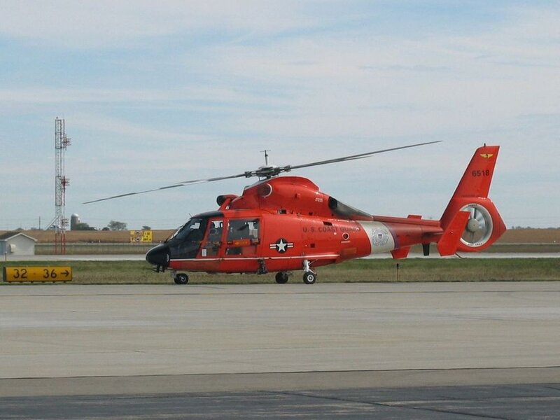 U.S. Coast Guard helicopter on tarmac