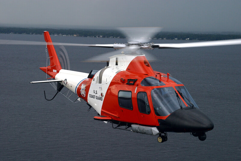 U.S. Coast Guard Helicopter — Red