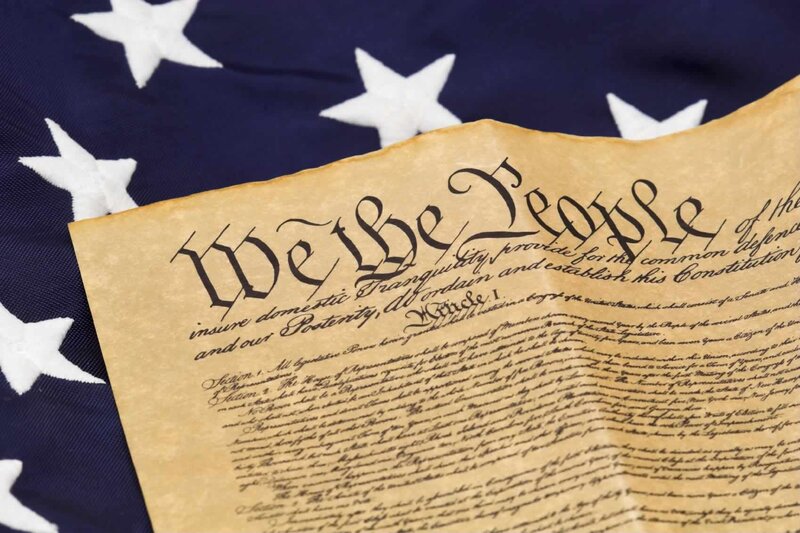 U.S. Constitution on flag