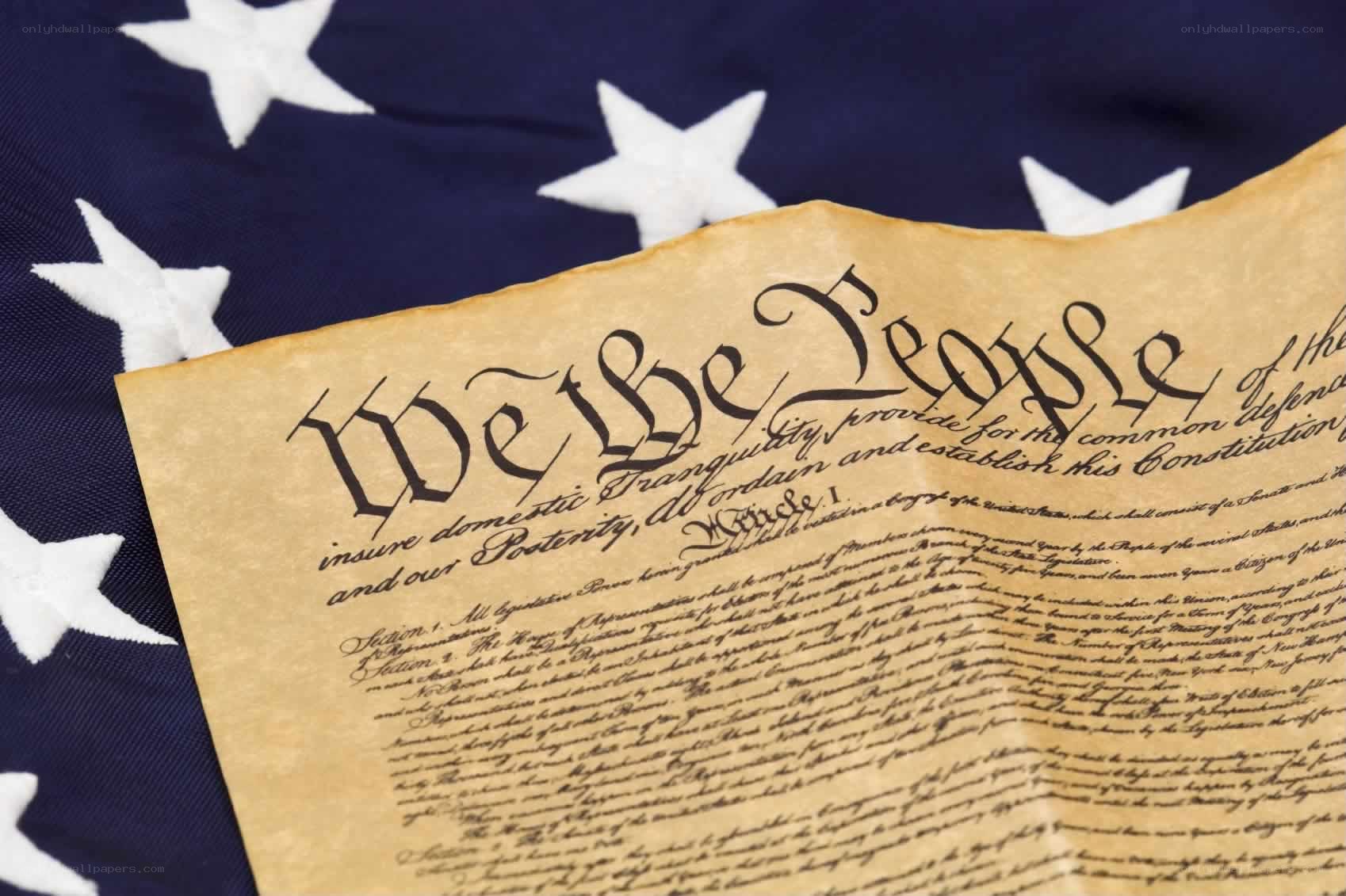 U.S. Constitution on flag