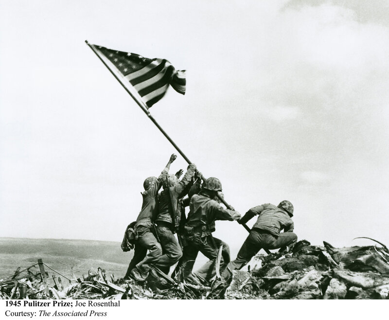 U.S. Marines raise flag on Iwo Jima