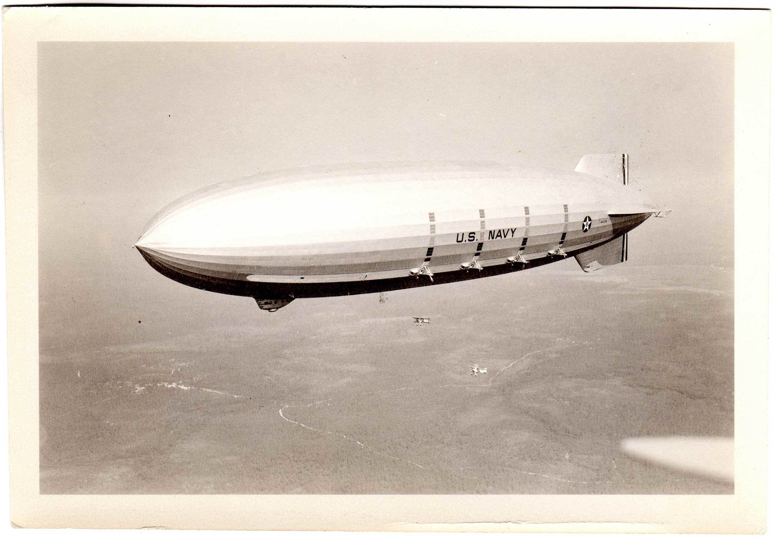 U.S. Navy blimp in flight