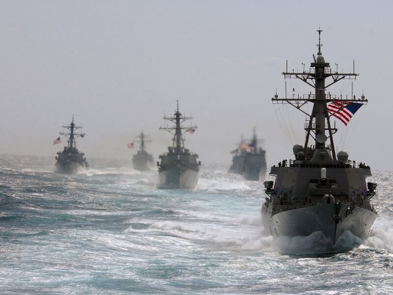 U.S. Navy ships at sea