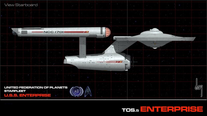 U.S.S. Enterprise Starship — White, Dramatic