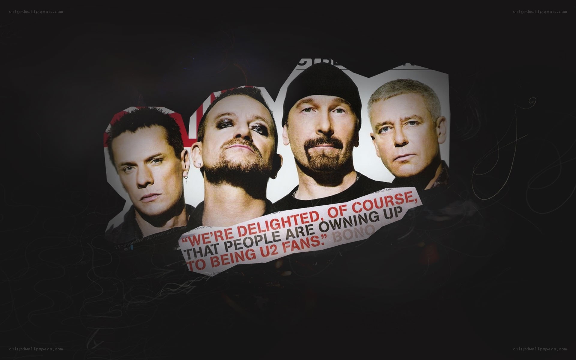 U2 band members collage