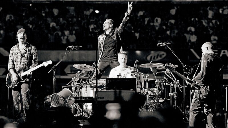 U2 band performing live