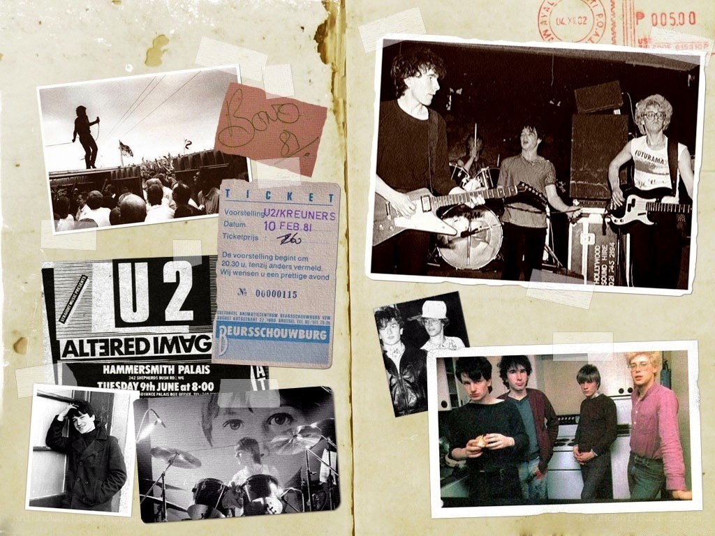 U2 concert memorabilia collage