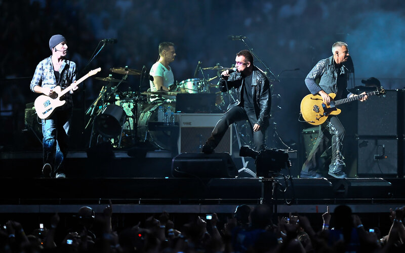 U2 performing on stage