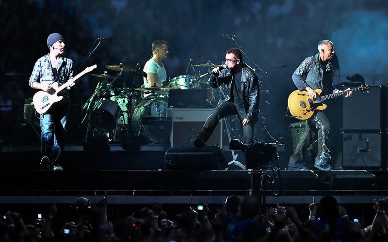 U2 performing on stage