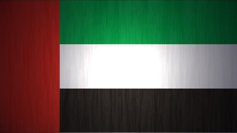 UAE flag with brushed metal texture