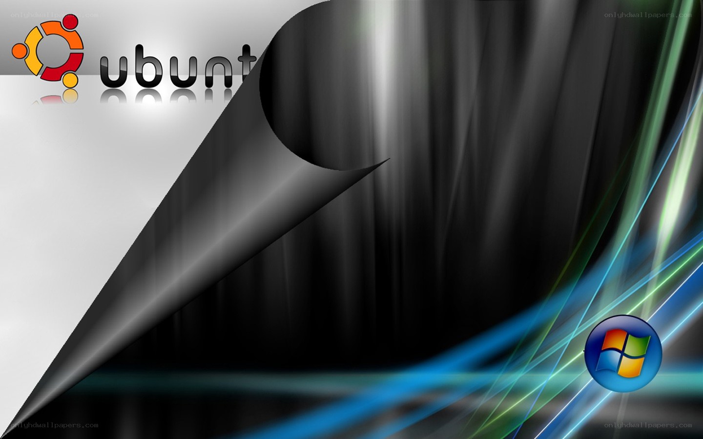 Ubuntu and Windows desktop wallpaper