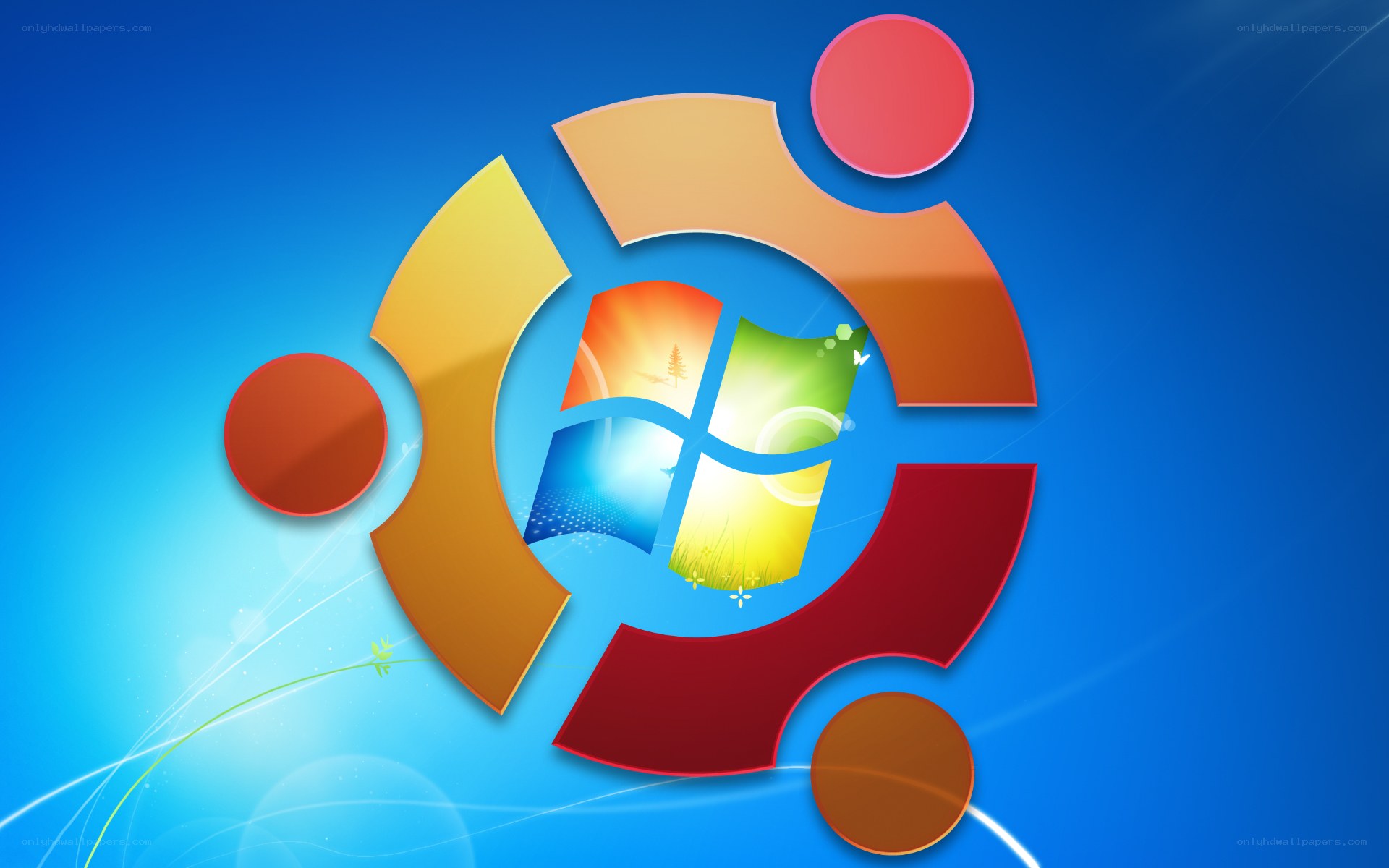 Ubuntu and Windows logo fusion