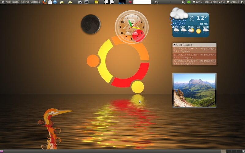 Ubuntu desktop with widgets