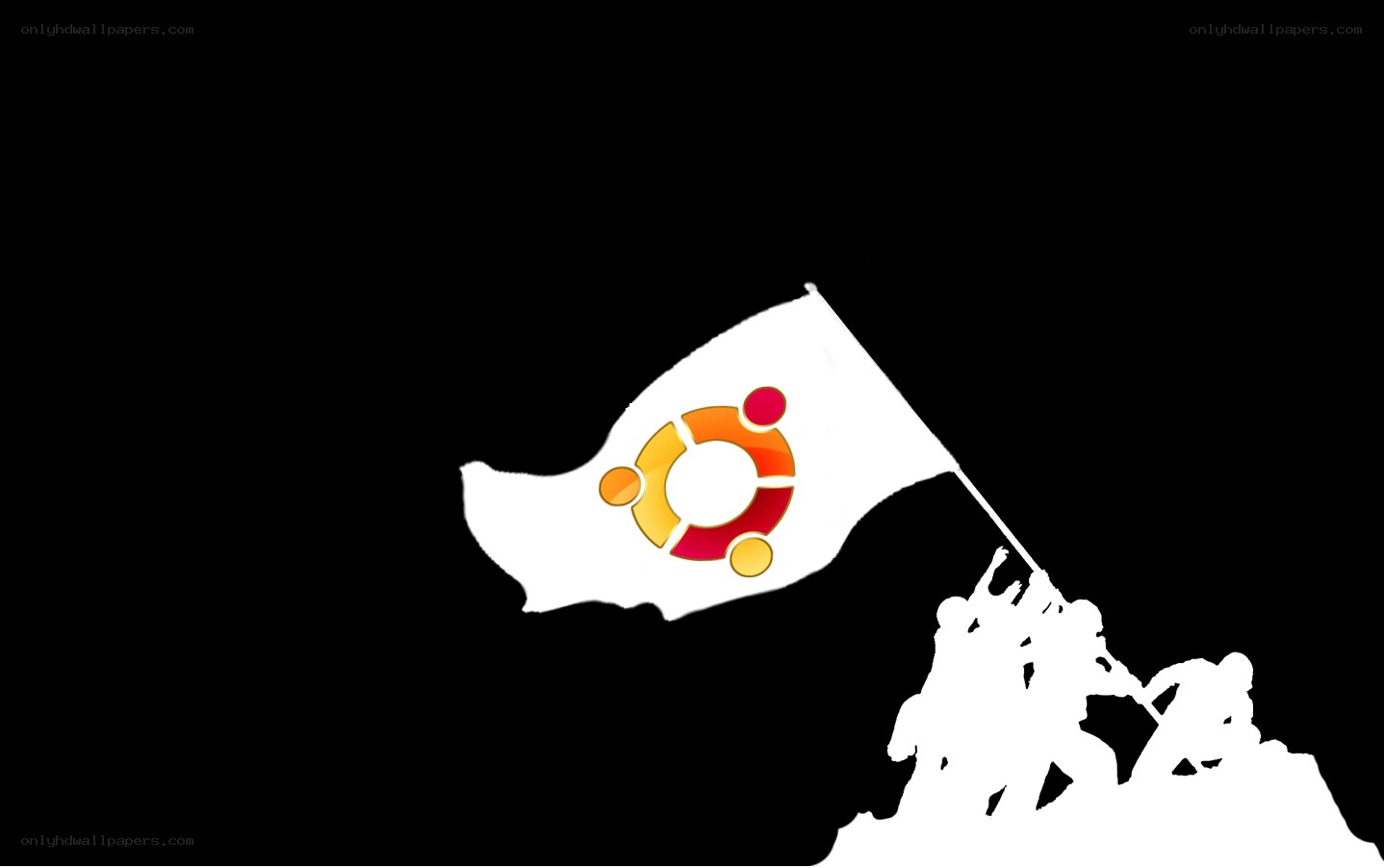 Ubuntu flag on mountain peak