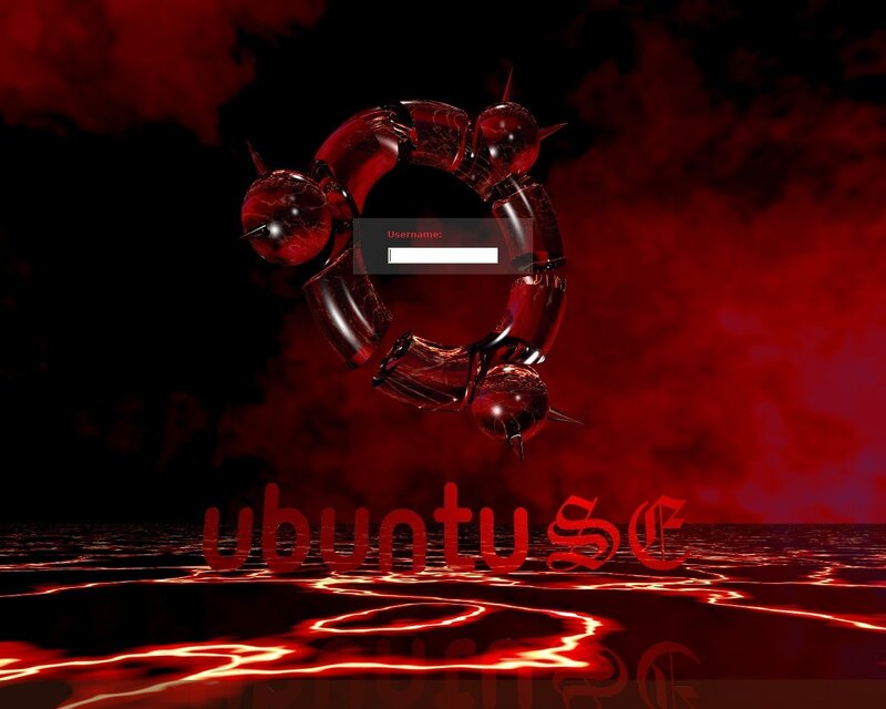 Ubuntu login screen with red theme