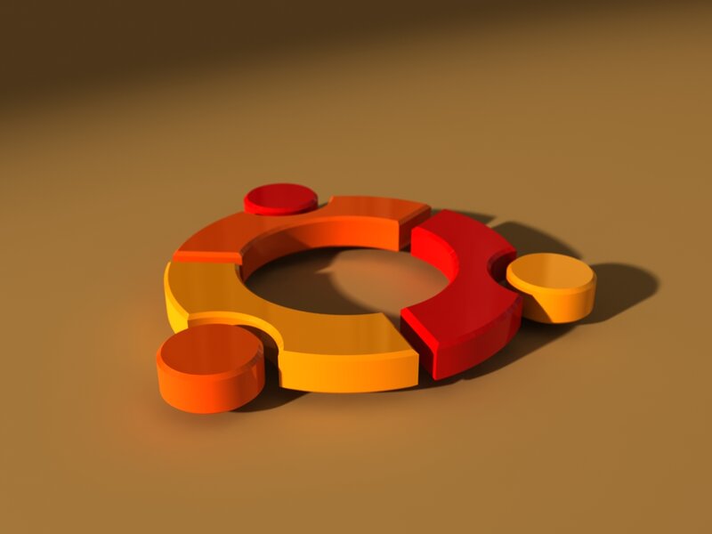 Ubuntu logo 3D render