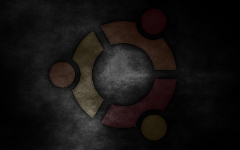 Ubuntu Logo — Black, Dramatic