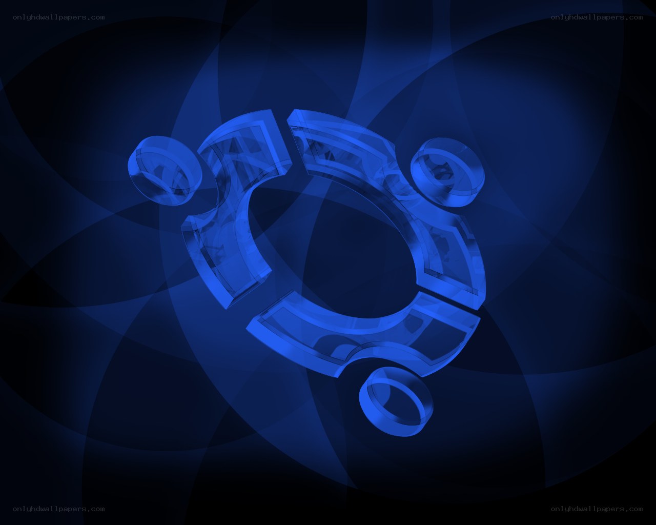 Ubuntu logo in blue glass