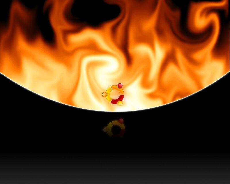 Ubuntu logo in fire