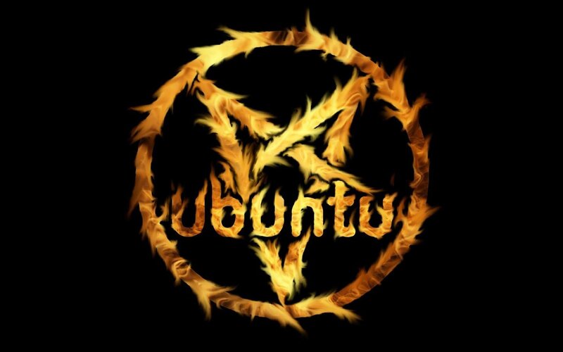 Ubuntu logo in flames