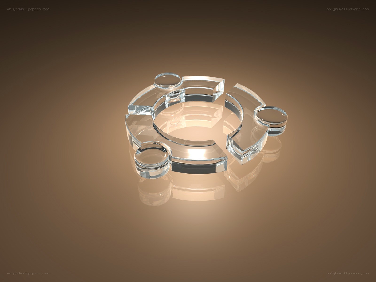 Ubuntu logo in glass