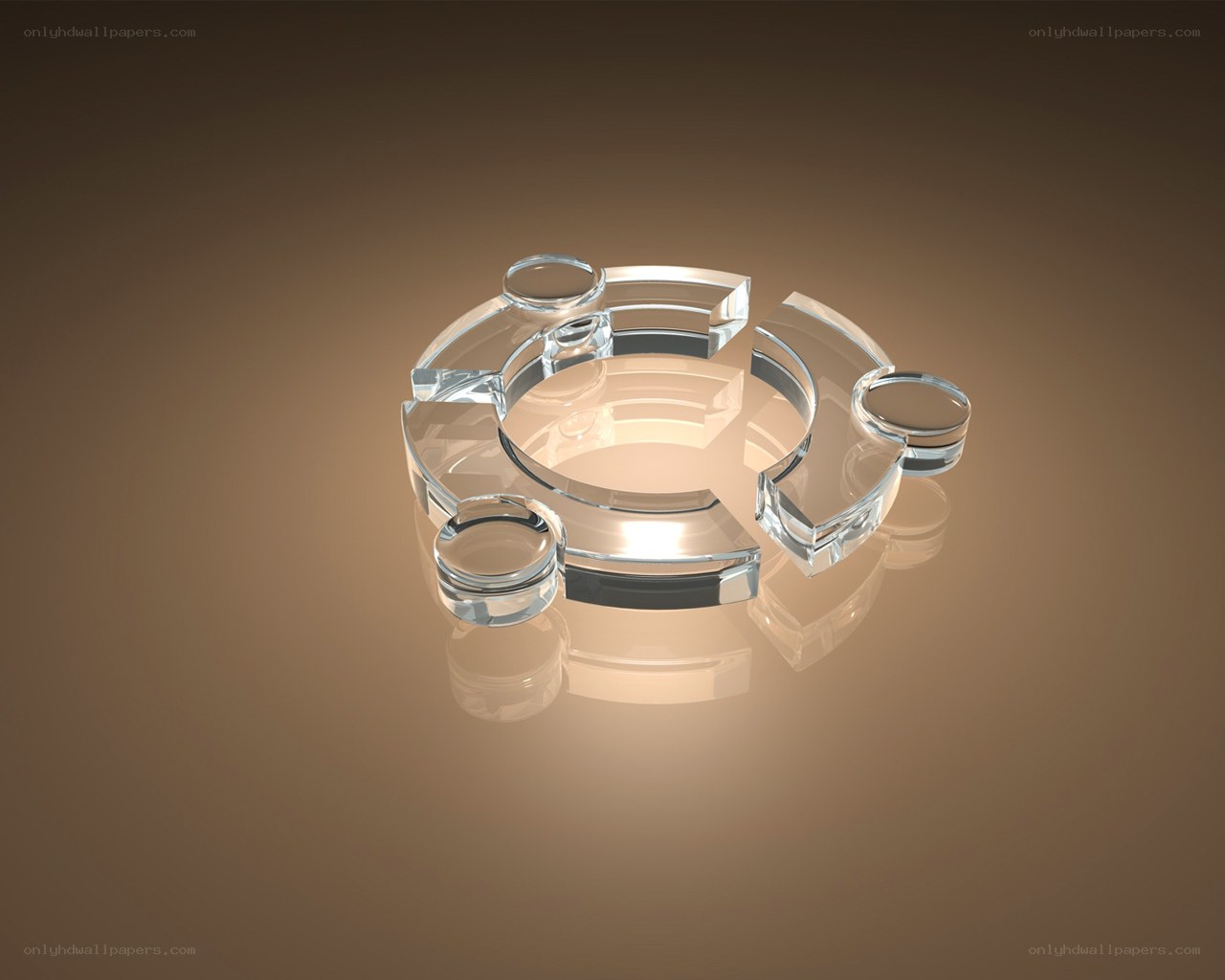 Ubuntu logo in glass